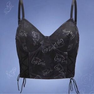 ROMWE x CORPSE BRIDE lace up top